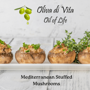 Mediterranean stuffed mushroom appetizer recipe from Oliva di Vita