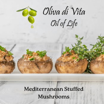 Mediterranean stuffed mushroom appetizer recipe from Oliva di Vita